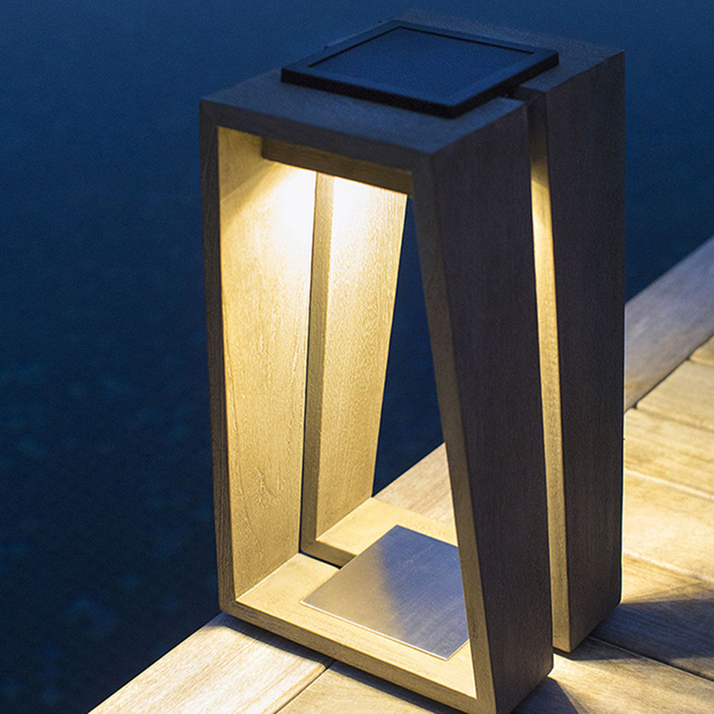 ODEA - Lampe Extérieur Solaire Géométrique Moderne, Gris