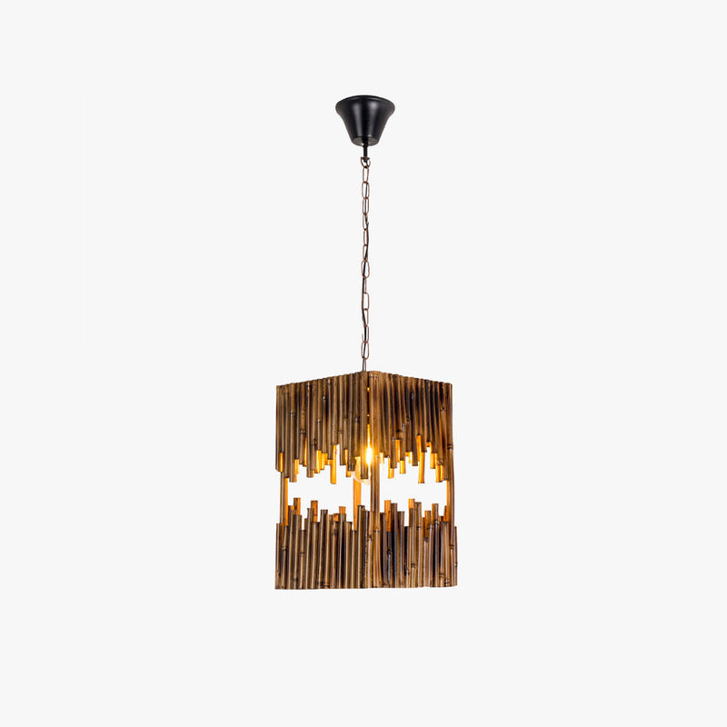 Lustre Salon Suspension Naturelle Bambou, Bois.