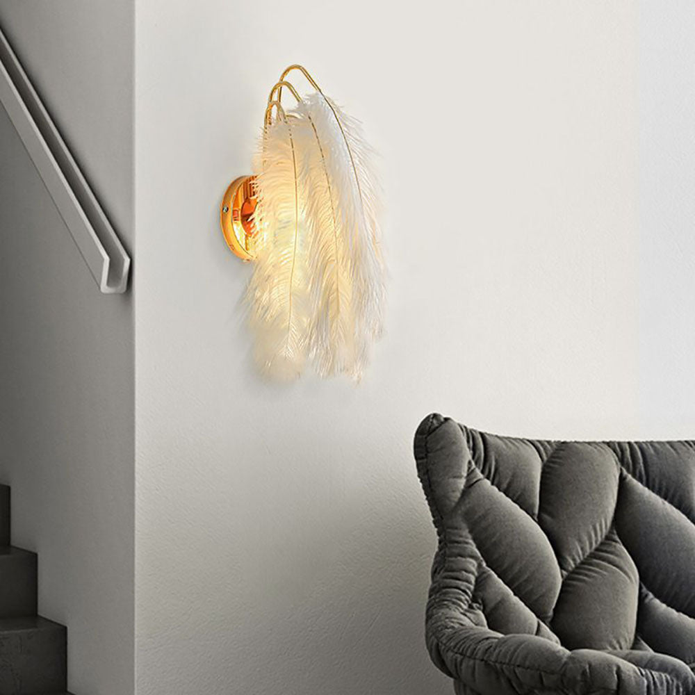 PLUMIA - Applique Murale Plume, Blanche