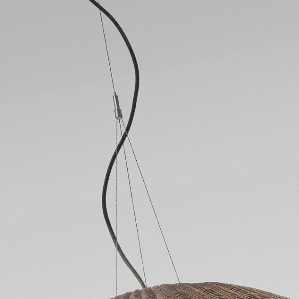 TALIA - Luminaire Suspension Extérieure, Style Rotin