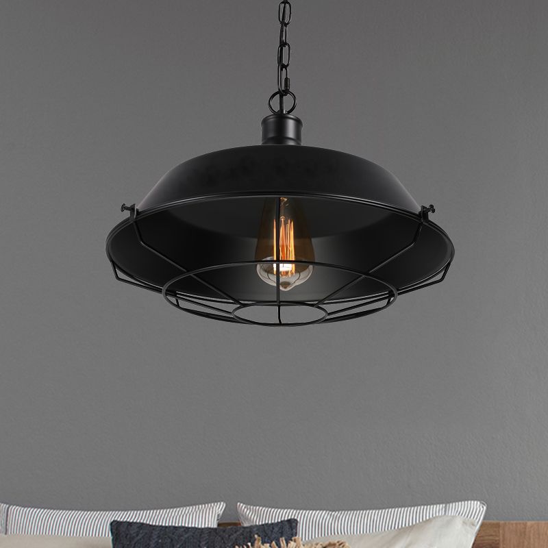 VINTA - Luminaire Suspension Industriel, Noir.