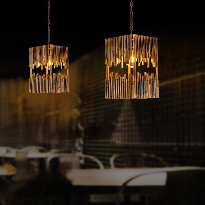 Lustre Salon Suspension Naturelle Bambou, Bois.