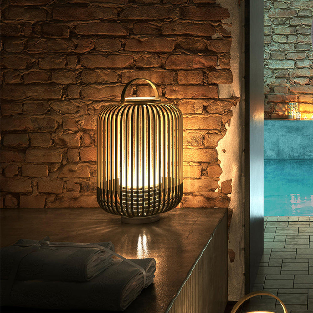 LANA - Lanterne Extérieur LED Bambou, Noir/Blanc