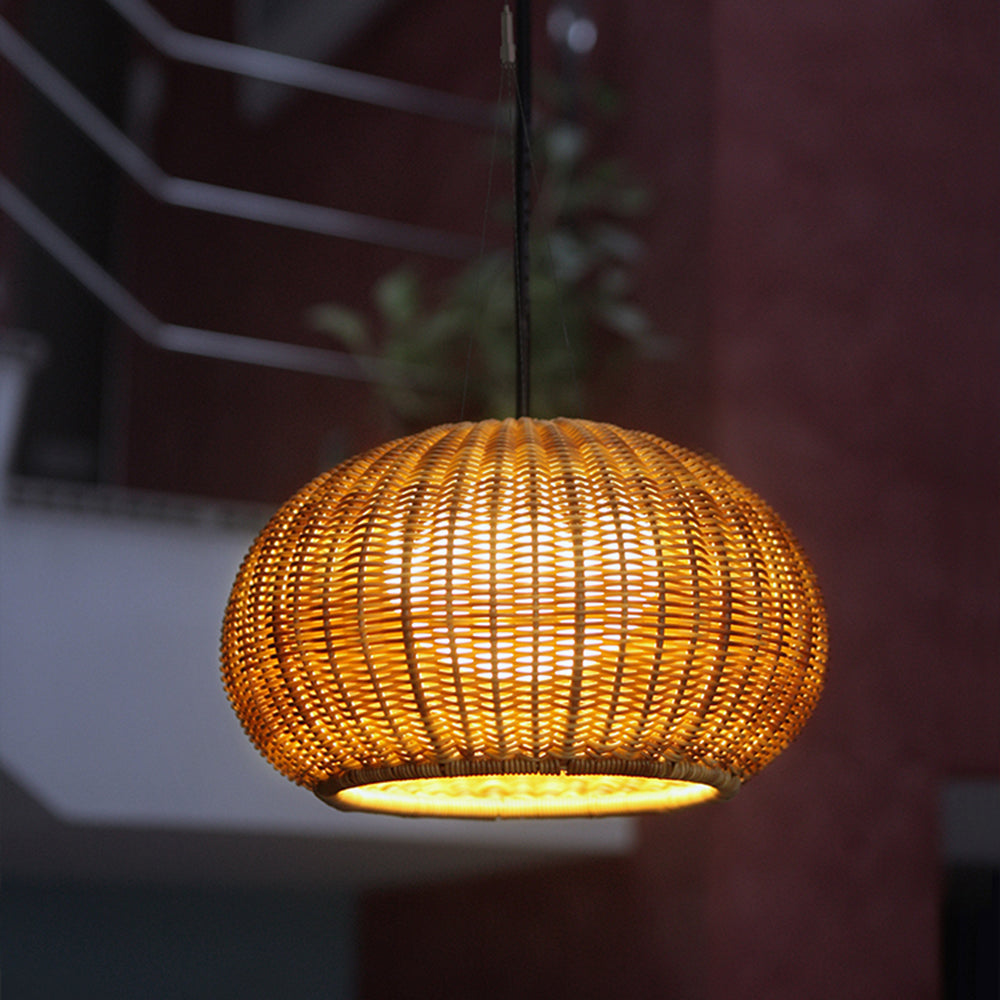 TALIA - Luminaire Suspension Extérieure, Style Rotin