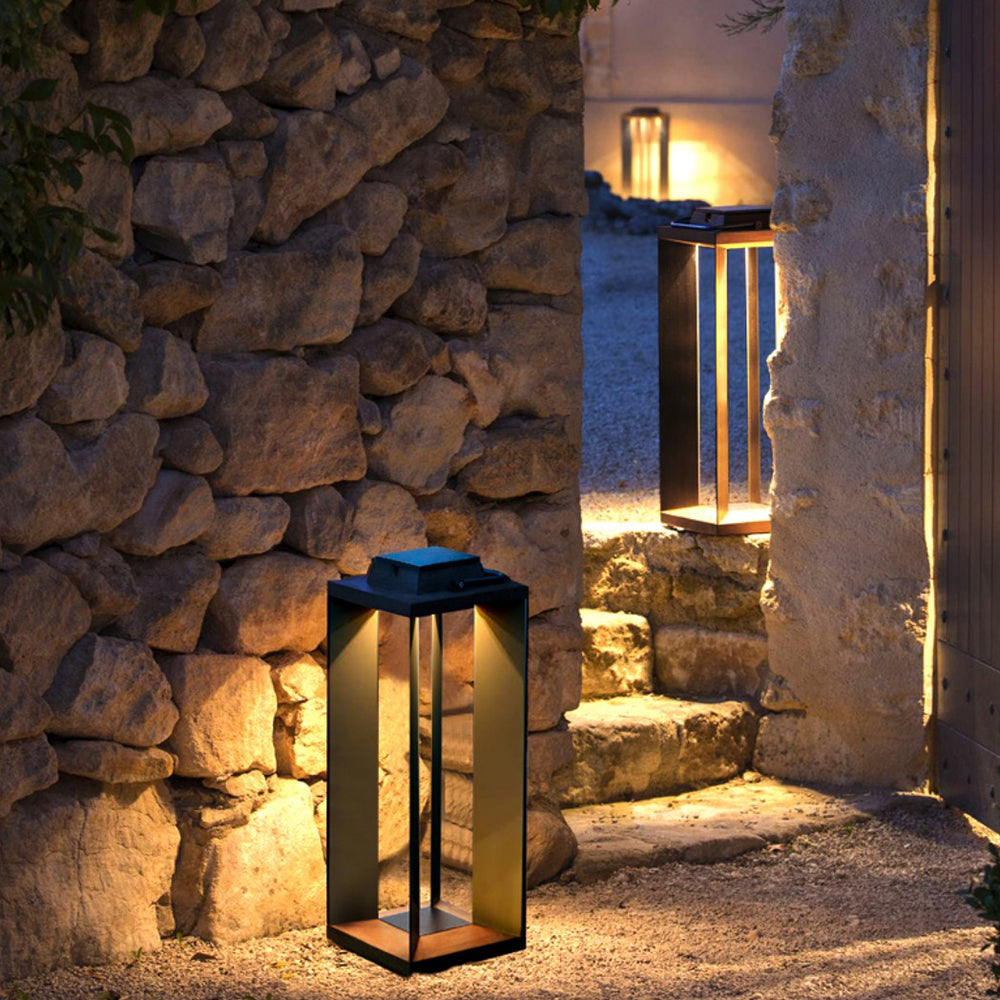 TECKA - Lampe Extérieur Solaire LED Rectangulaire Moderne, Noir