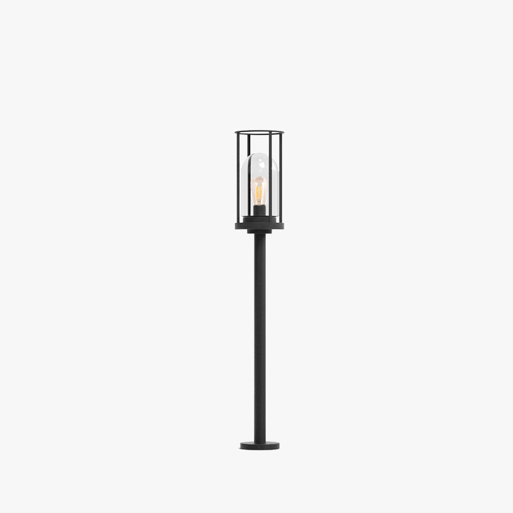 TILO - Lampadaire Extérieure Cylindre Moderne, Noir