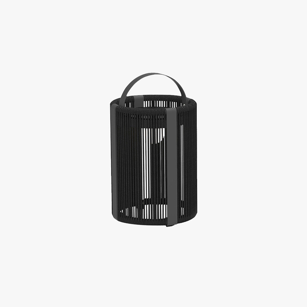 TÉLA - Eclairage Extérieur Solaire Lampe Cylindrique Moderne, Noir