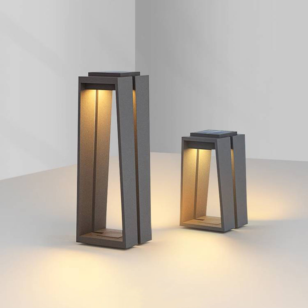 ODEA - Lampe Extérieur Solaire Géométrique Moderne, Gris