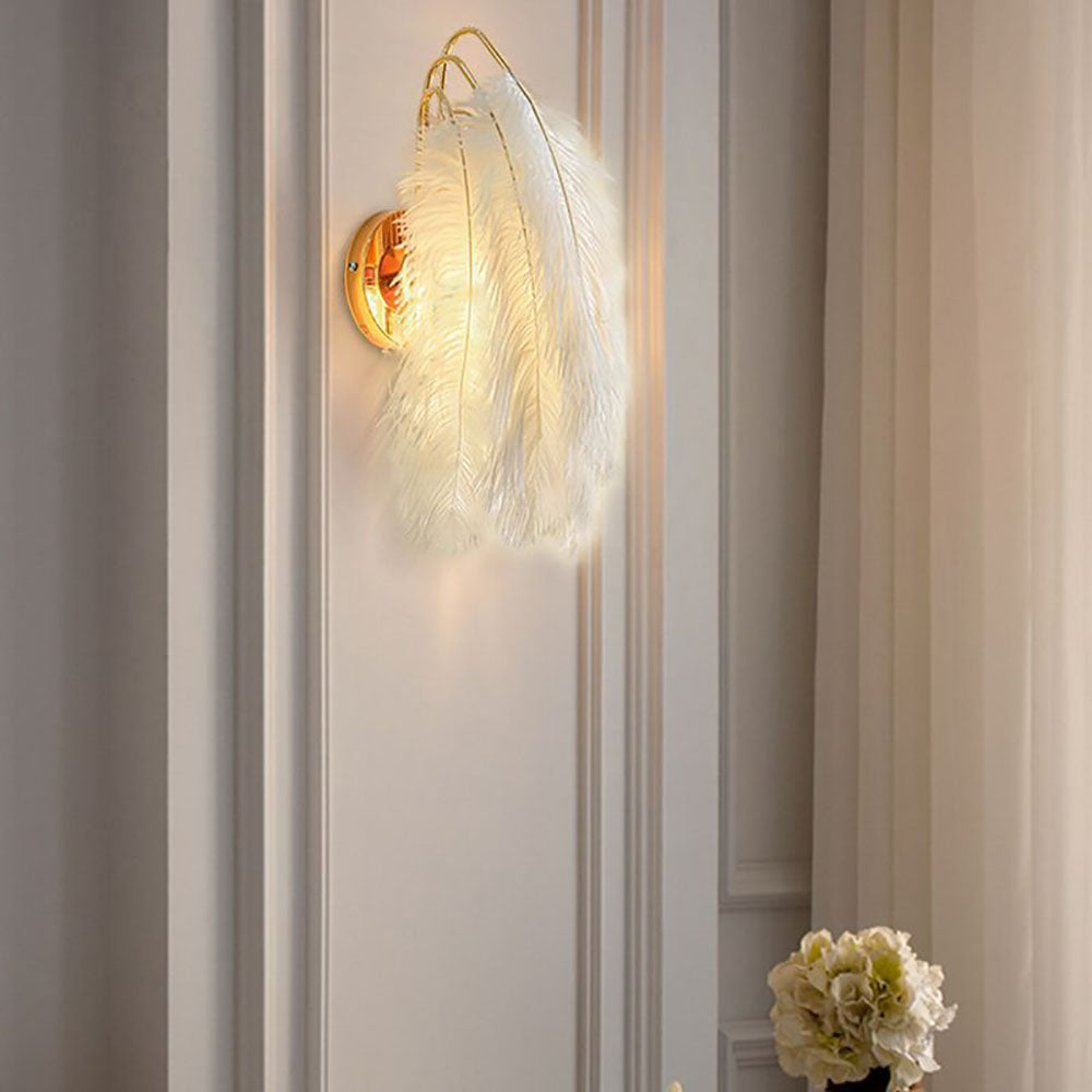 PLUMIA - Applique Murale Plume, Blanche
