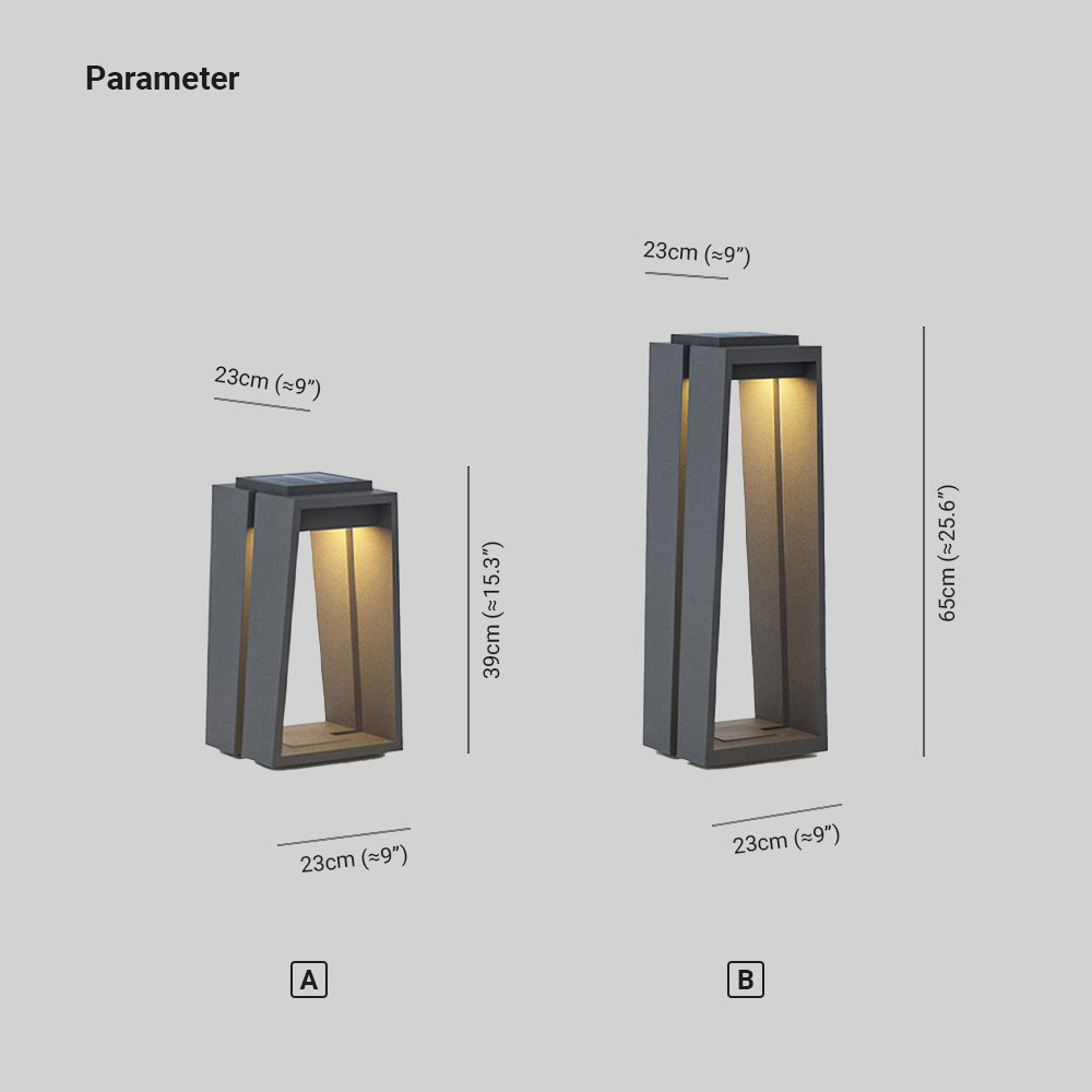 ODEA - Lampe Extérieur Solaire Géométrique Moderne, Gris