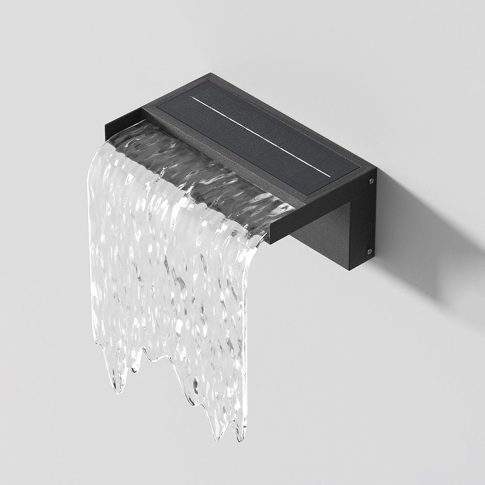 NÉO - Applique Murale Extérieure Solaire Design Cascade, Noir